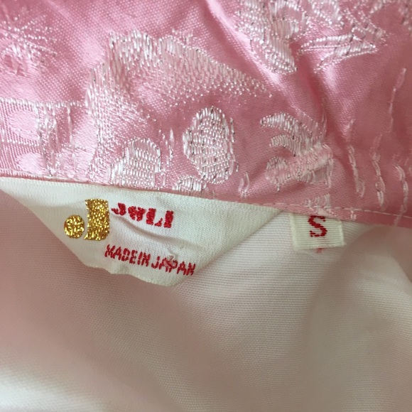 Vintage Joli Pink Kimono Japan Deer Cherry Blossom without belt - Picture 6 of 7